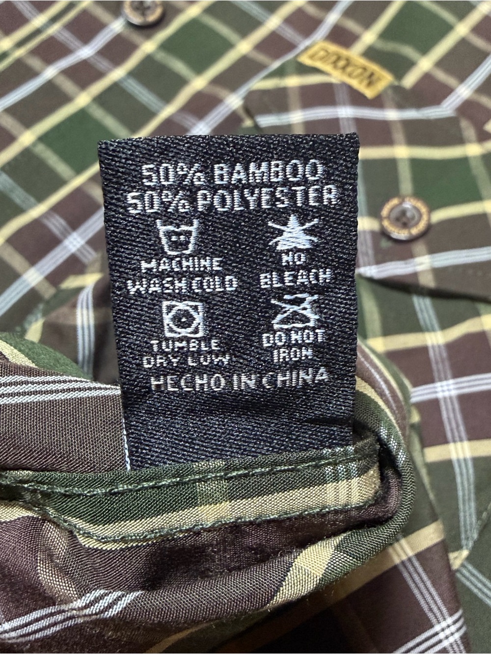 DIXXON Flannel Scotch Bamboo Blend Button Down Green Plaid Shirt Anchorman M - Picture 12 of 14
